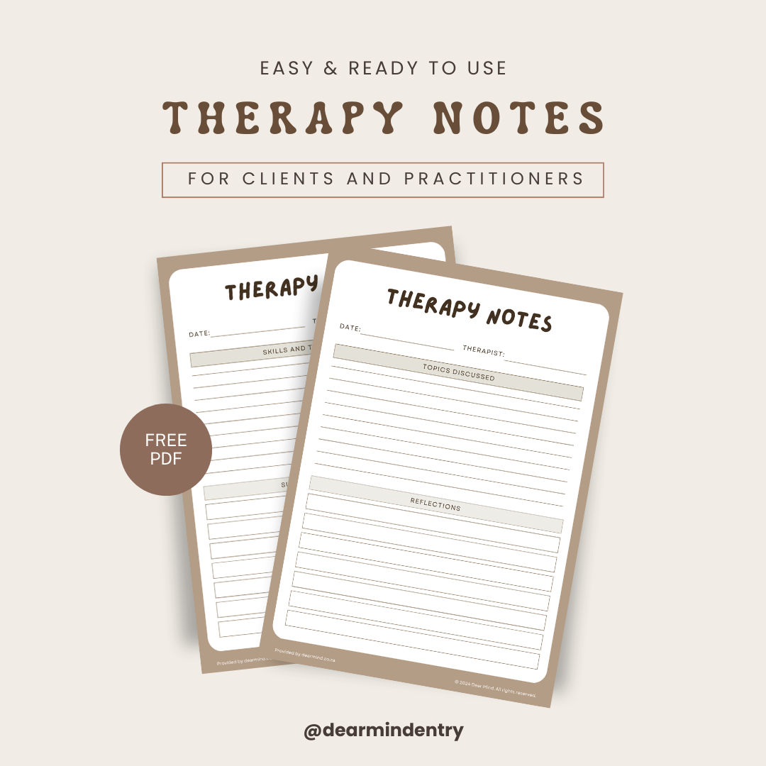 Therapy Notes Worksheet