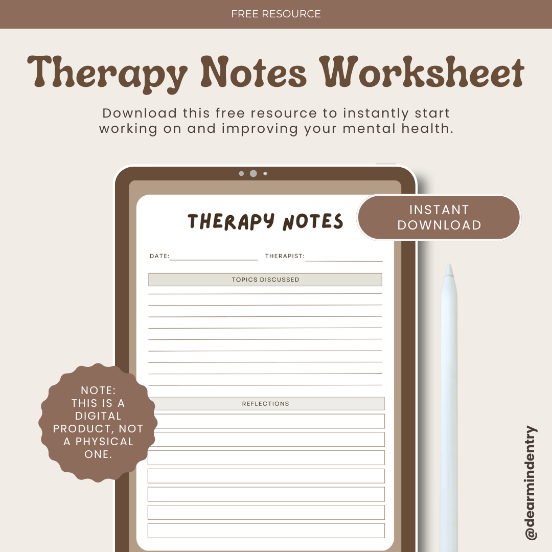 Therapy Notes Worksheet